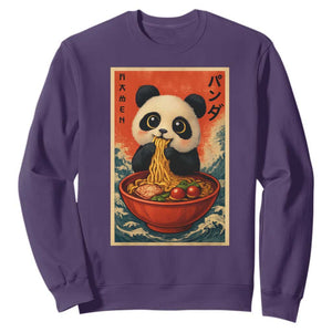 Kawaii Anime Panda Ramen Sweatshirt Funny Japanese Noodles Anime Lovers TS10 Purple Print Your Wear