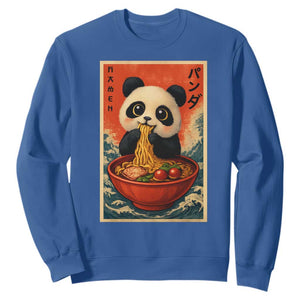 Kawaii Anime Panda Ramen Sweatshirt Funny Japanese Noodles Anime Lovers TS10 Royal Blue Print Your Wear