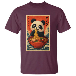 Kawaii Anime Panda Ramen T Shirt Funny Japanese Noodles Anime Lovers TS10 Maroon Print Your Wear