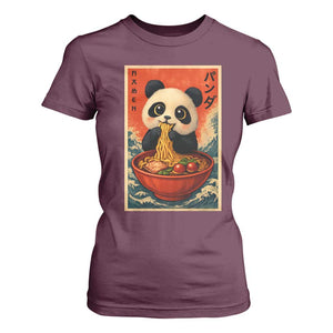 Kawaii Anime Panda Ramen T Shirt For Women Funny Japanese Noodles Anime Lovers TS10 Maroon Print Your Wear