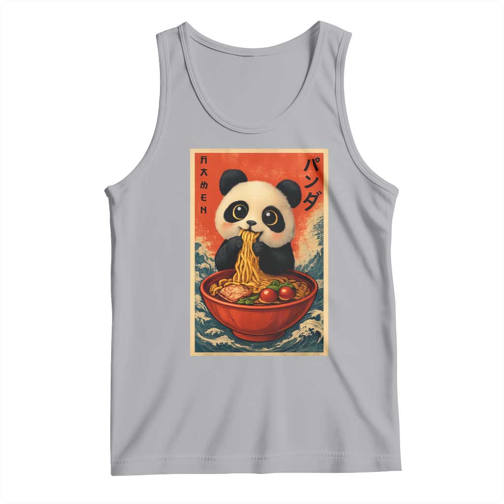 Kawaii Anime Panda Ramen Tank Top Funny Japanese Noodles Anime Lovers TS10 Athletic Heather Print Your Wear