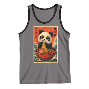 Kawaii Anime Panda Ramen Tank Top Funny Japanese Noodles Anime Lovers TS10 Deep Heather Black Print Your Wear