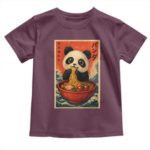 Kawaii Anime Panda Ramen Toddler T Shirt Funny Japanese Noodles Anime Lovers TS10 Maroon Print Your Wear