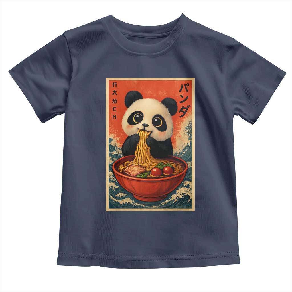 Kawaii Anime Panda Ramen Toddler T Shirt Funny Japanese Noodles Anime Lovers TS10 Navy Print Your Wear
