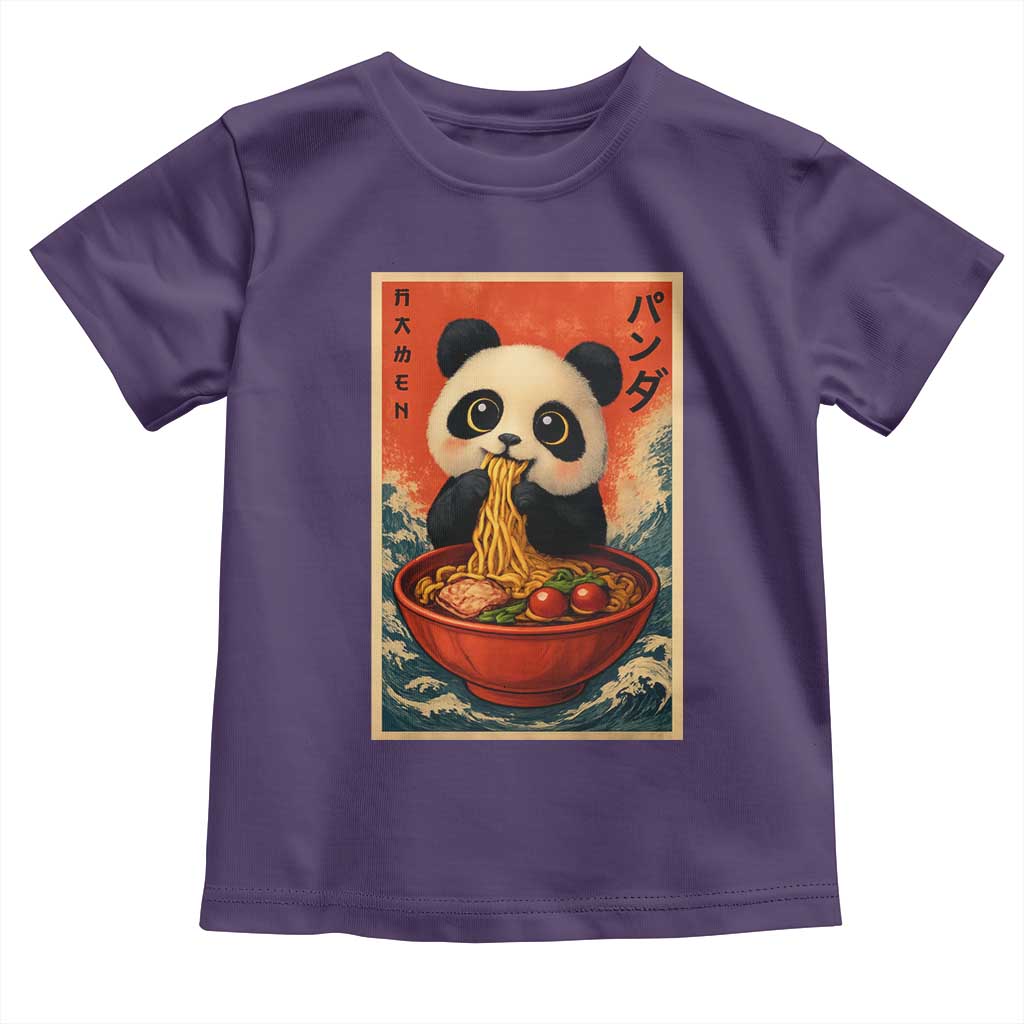 Kawaii Anime Panda Ramen Toddler T Shirt Funny Japanese Noodles Anime Lovers TS10 Purple Print Your Wear