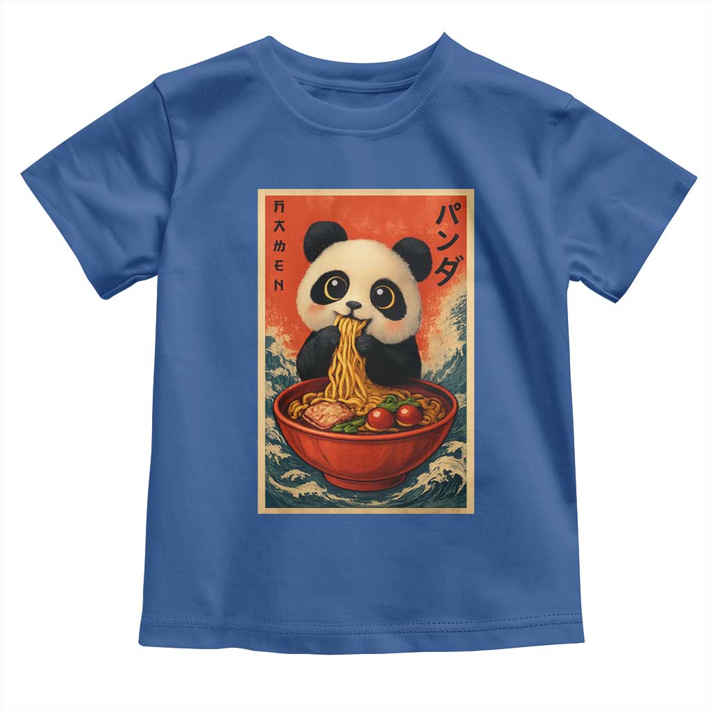 Kawaii Anime Panda Ramen Toddler T Shirt Funny Japanese Noodles Anime Lovers TS10 Royal Blue Print Your Wear