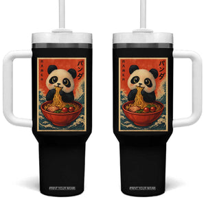 Kawaii Anime Panda Ramen Tumbler With Handle Funny Japanese Noodles Anime Lovers TS10 One Size: 40 oz Black Print Your Wear