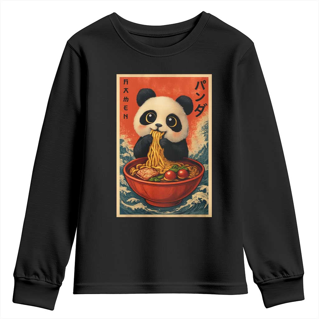 Kawaii Anime Panda Ramen Youth Sweatshirt Funny Japanese Noodles Anime Lovers TS10 Black Print Your Wear