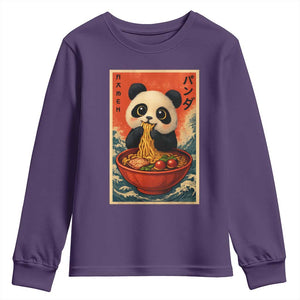 Kawaii Anime Panda Ramen Youth Sweatshirt Funny Japanese Noodles Anime Lovers TS10 Purple Print Your Wear