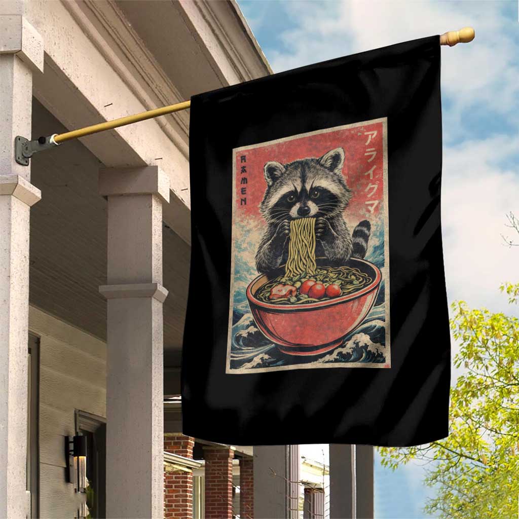 Kawaii Anime Raccoon Ramen Garden Flag Funny Japanese Noodles Anime Lovers TS10 Print Your Wear