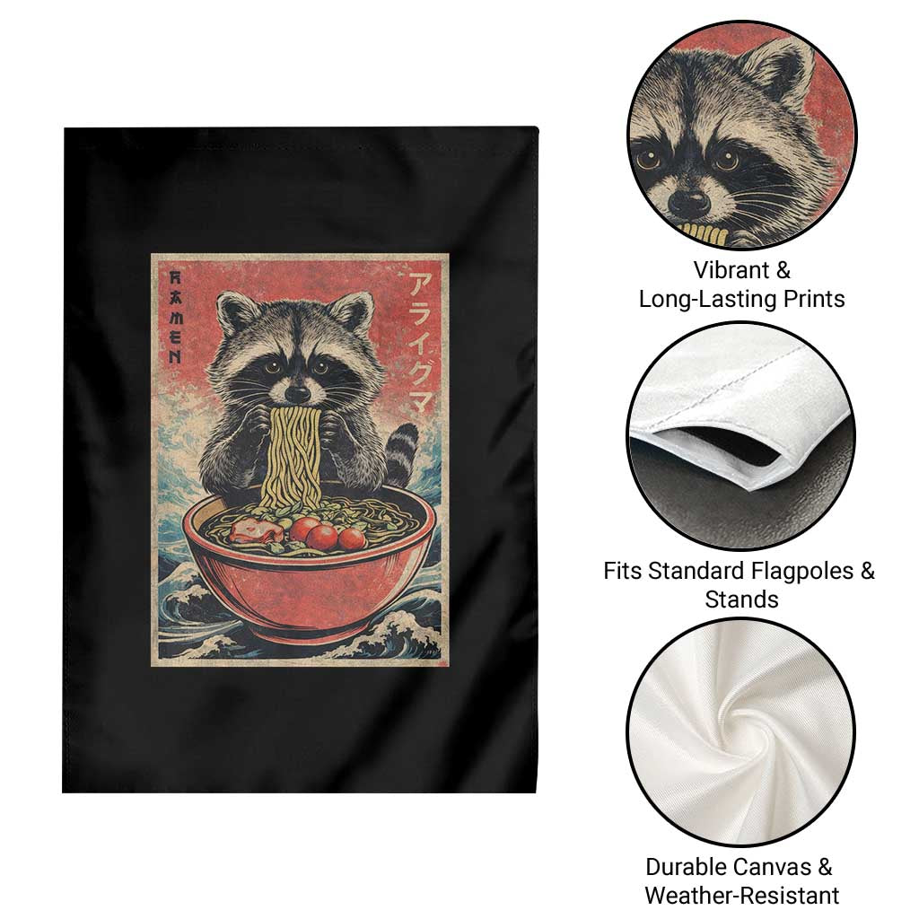 Kawaii Anime Raccoon Ramen Garden Flag Funny Japanese Noodles Anime Lovers TS10 Print Your Wear