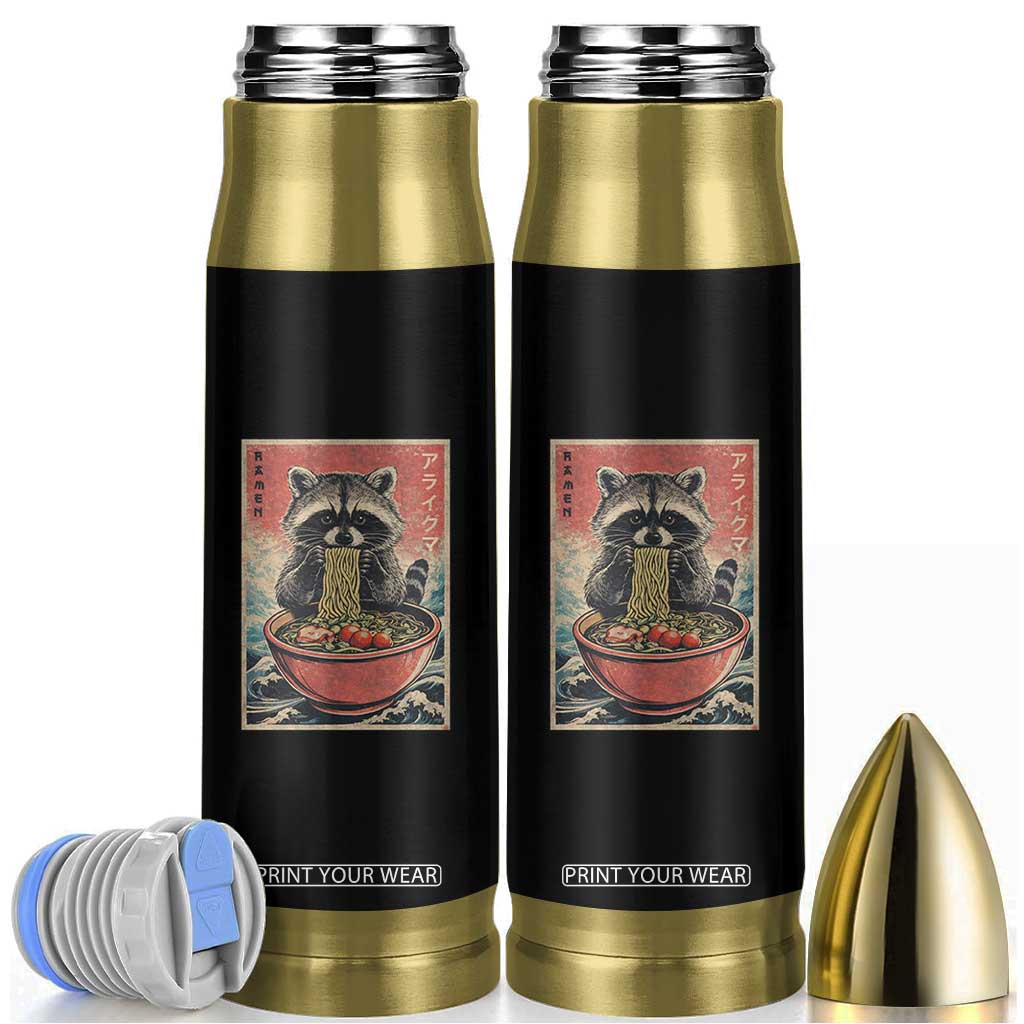 Kawaii Anime Raccoon Ramen Bullet Tumbler Funny Japanese Noodles Anime Lovers TS10 Black Print Your Wear