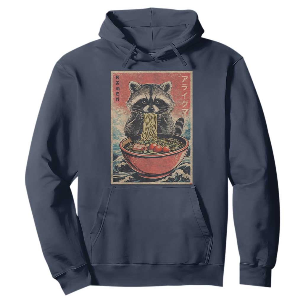 Kawaii Anime Raccoon Ramen Hoodie Funny Japanese Noodles Anime Lovers TS10 Navy Print Your Wear