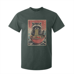 Kawaii Anime Raccoon Ramen T Shirt For Kid Funny Japanese Noodles Anime Lovers TS10 Dark Forest Green Print Your Wear