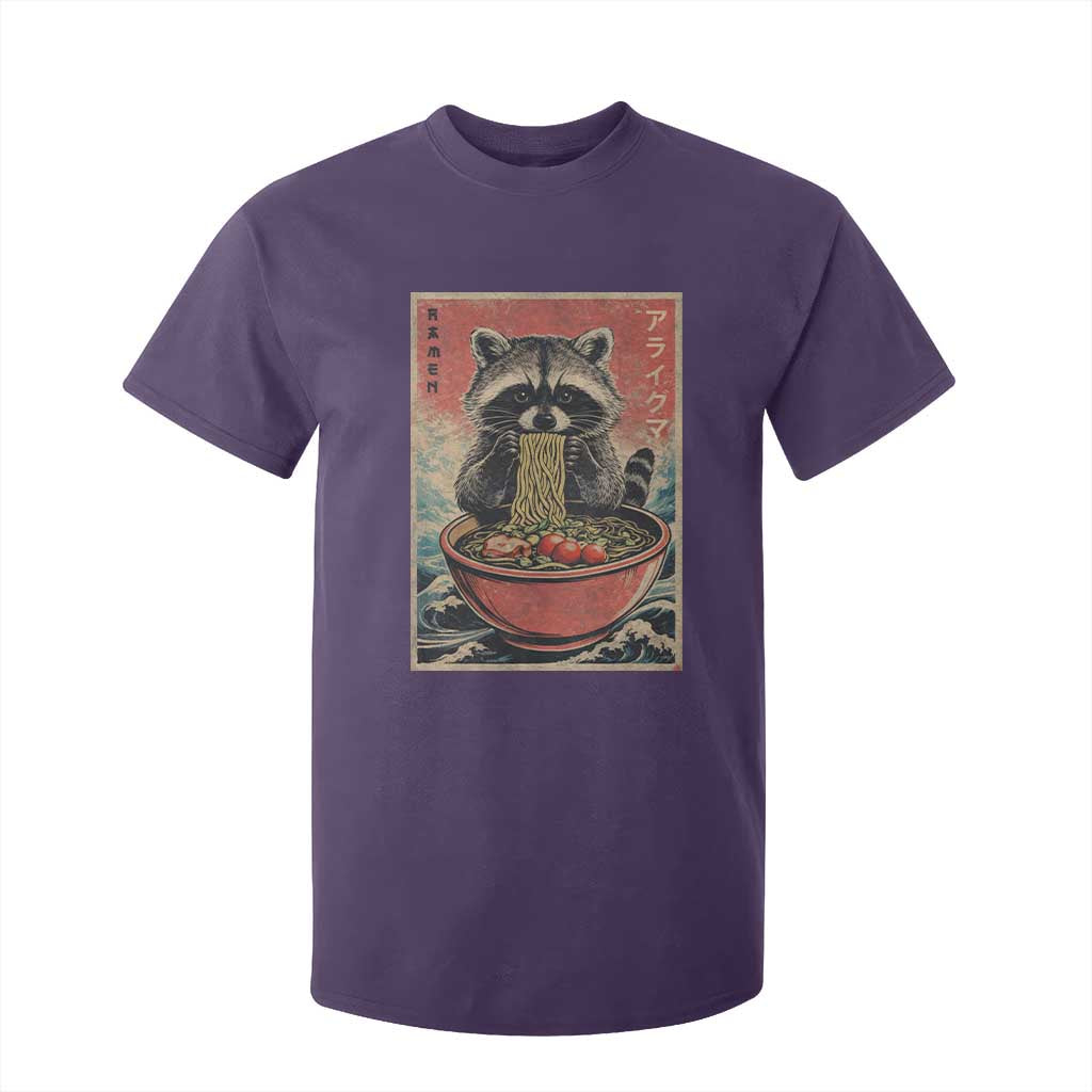 Kawaii Anime Raccoon Ramen T Shirt For Kid Funny Japanese Noodles Anime Lovers TS10 Purple Print Your Wear