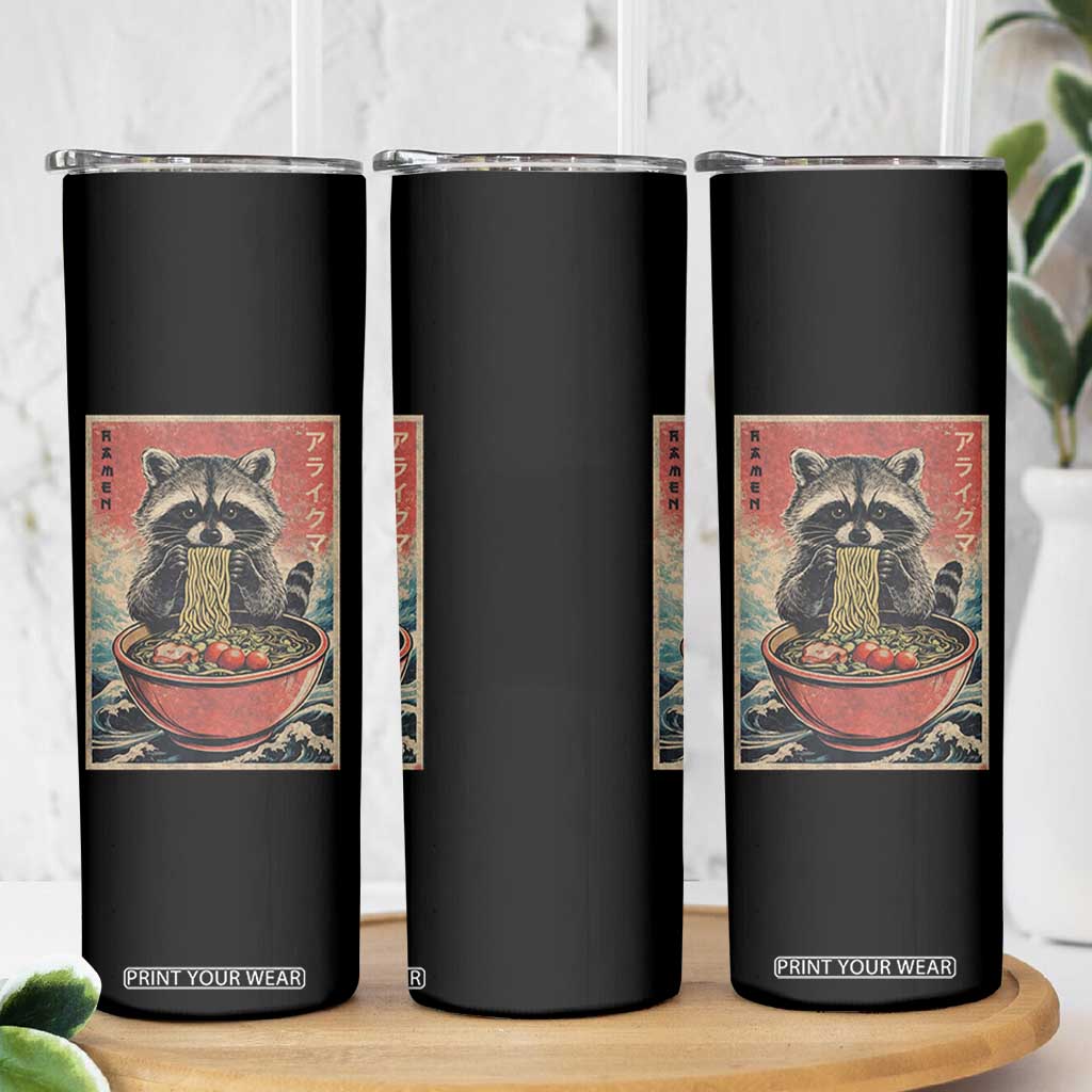 Kawaii Anime Raccoon Ramen Skinny Tumbler Funny Japanese Noodles Anime Lovers TS10 Print Your Wear