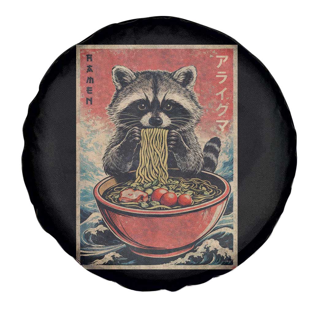 Kawaii Anime Raccoon Ramen Spare Tire Cover Funny Japanese Noodles Anime Lovers TS10 Print Your Wear
