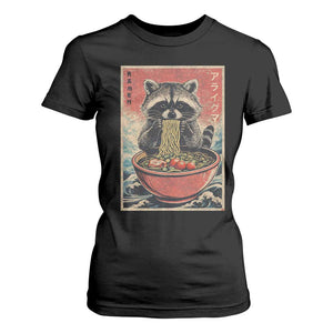 Kawaii Anime Raccoon Ramen T Shirt For Women Funny Japanese Noodles Anime Lovers TS10 Black Print Your Wear