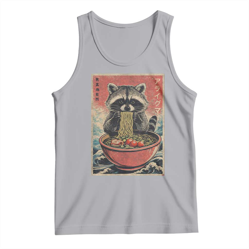 Kawaii Anime Raccoon Ramen Tank Top Funny Japanese Noodles Anime Lovers TS10 Athletic Heather Print Your Wear