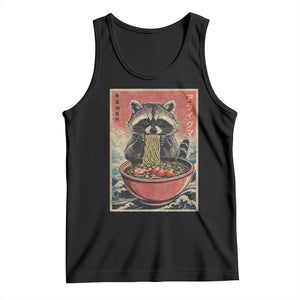 Kawaii Anime Raccoon Ramen Tank Top Funny Japanese Noodles Anime Lovers TS10 Black Print Your Wear