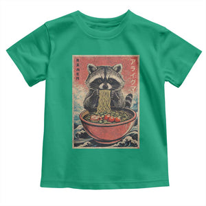 Kawaii Anime Raccoon Ramen Toddler T Shirt Funny Japanese Noodles Anime Lovers TS10 Irish Green Print Your Wear