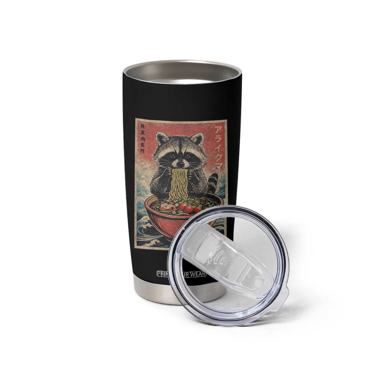 Kawaii Anime Raccoon Ramen Tumbler Cup Funny Japanese Noodles Anime Lovers TS10 Print Your Wear