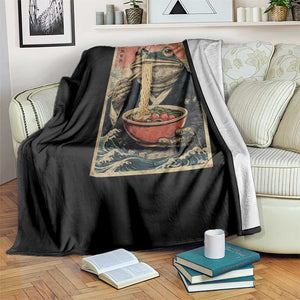 Frog Eat Ramen Throw Blanket Funny Japanese Noodles Anime Lovers Kawaii Anime TS10 Print Your Wear