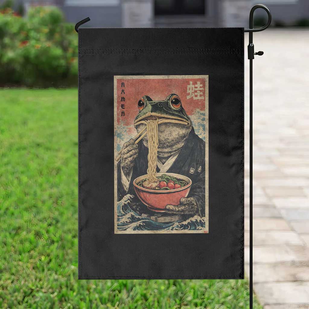 Frog Eat Ramen Garden Flag Funny Japanese Noodles Anime Lovers Kawaii Anime TS10 Print Your Wear