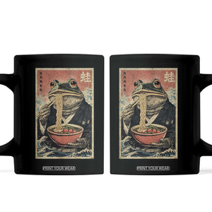 Frog Eat Ramen Coffee Mug Funny Japanese Noodles Anime Lovers Kawaii Anime TS10 Black Print Your Wear
