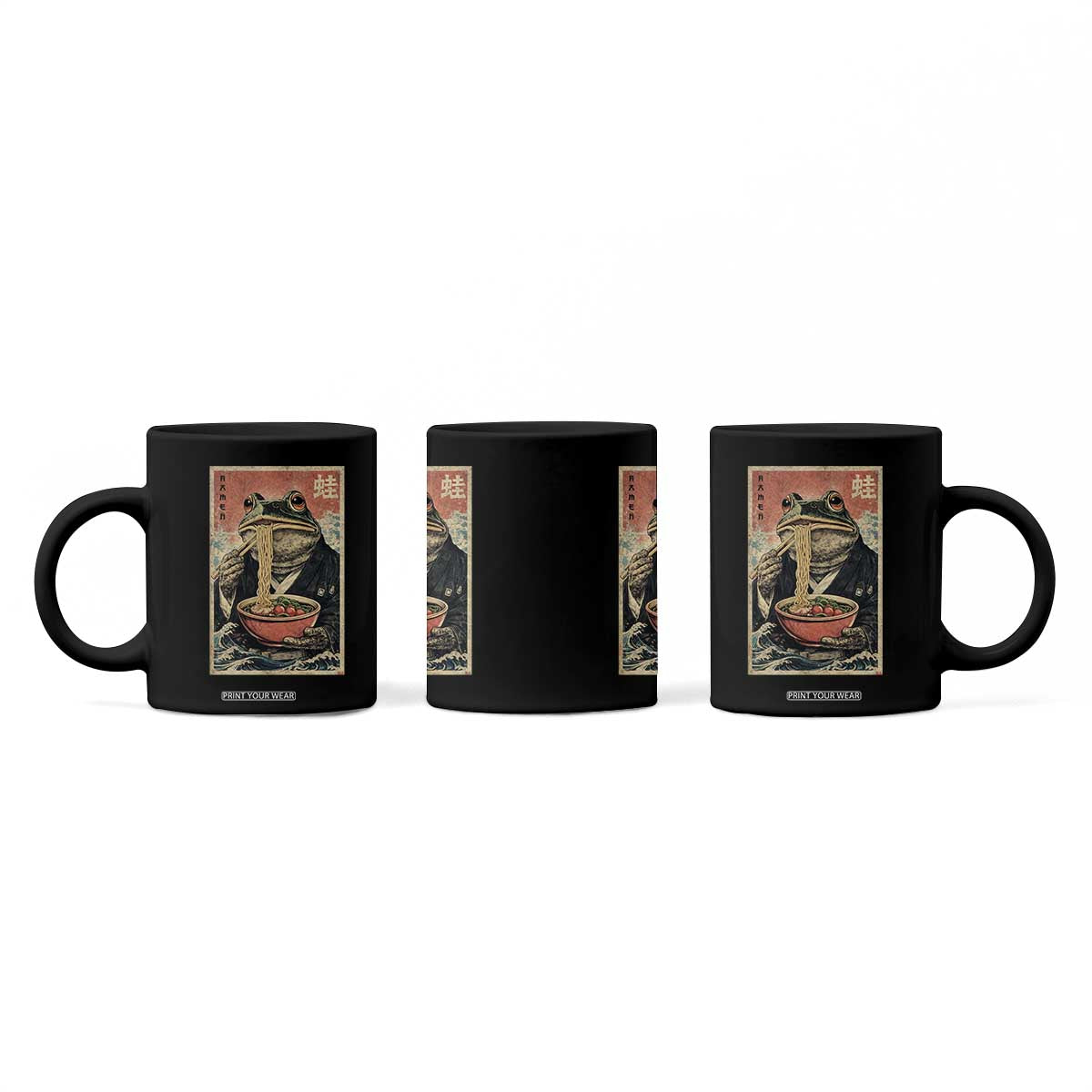 Frog Eat Ramen Coffee Mug Funny Japanese Noodles Anime Lovers Kawaii Anime TS10 Print Your Wear