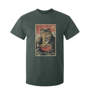 Frog Eat Ramen T Shirt For Kid Funny Japanese Noodles Anime Lovers Kawaii Anime TS10 Dark Forest Green Print Your Wear
