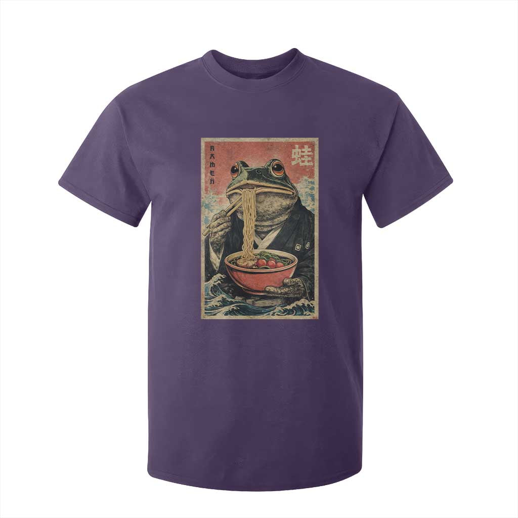 Frog Eat Ramen T Shirt For Kid Funny Japanese Noodles Anime Lovers Kawaii Anime TS10 Purple Print Your Wear