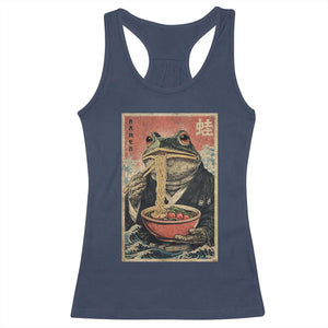 Frog Eat Ramen Racerback Tank Top Funny Japanese Noodles Anime Lovers Kawaii Anime TS10 Navy Print Your Wear