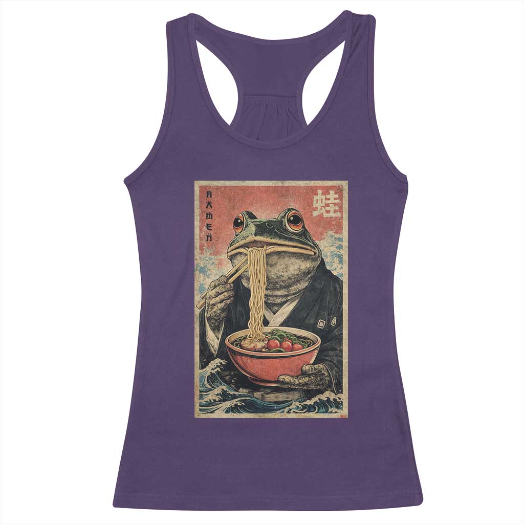 Frog Eat Ramen Racerback Tank Top Funny Japanese Noodles Anime Lovers Kawaii Anime TS10 Purple Print Your Wear