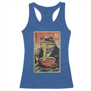 Frog Eat Ramen Racerback Tank Top Funny Japanese Noodles Anime Lovers Kawaii Anime TS10 Royal Blue Print Your Wear