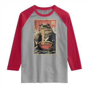 Frog Eat Ramen Raglan Shirt Funny Japanese Noodles Anime Lovers Kawaii Anime TS10 Sport Gray Red Print Your Wear
