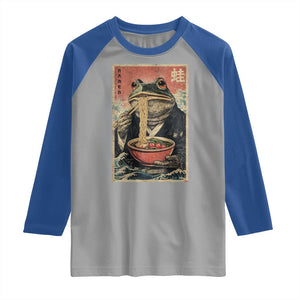Frog Eat Ramen Raglan Shirt Funny Japanese Noodles Anime Lovers Kawaii Anime TS10 Sport Gray Royal Print Your Wear