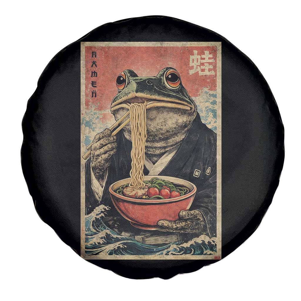 Frog Eat Ramen Spare Tire Cover Funny Japanese Noodles Anime Lovers Kawaii Anime TS10 Print Your Wear