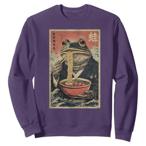 Frog Eat Ramen Sweatshirt Funny Japanese Noodles Anime Lovers Kawaii Anime TS10 Purple Print Your Wear