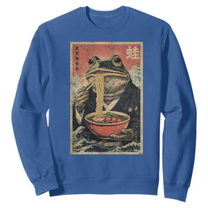 Frog Eat Ramen Sweatshirt Funny Japanese Noodles Anime Lovers Kawaii Anime TS10 Royal Blue Print Your Wear