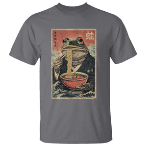 Frog Eat Ramen T Shirt Funny Japanese Noodles Anime Lovers Kawaii Anime TS10 Charcoal Print Your Wear