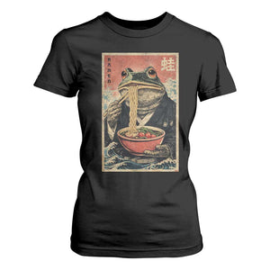 Frog Eat Ramen T Shirt For Women Funny Japanese Noodles Anime Lovers Kawaii Anime TS10 Black Print Your Wear