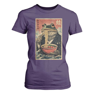 Frog Eat Ramen T Shirt For Women Funny Japanese Noodles Anime Lovers Kawaii Anime TS10 Purple Print Your Wear