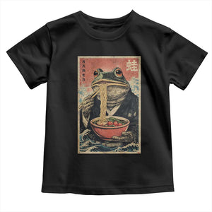Frog Eat Ramen Toddler T Shirt Funny Japanese Noodles Anime Lovers Kawaii Anime TS10 Black Print Your Wear