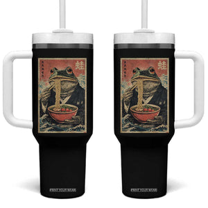 Frog Eat Ramen Tumbler With Handle Funny Japanese Noodles Anime Lovers Kawaii Anime TS10 One Size: 40 oz Black Print Your Wear