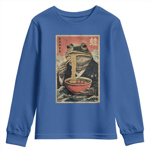 Frog Eat Ramen Youth Sweatshirt Funny Japanese Noodles Anime Lovers Kawaii Anime TS10 Royal Blue Print Your Wear