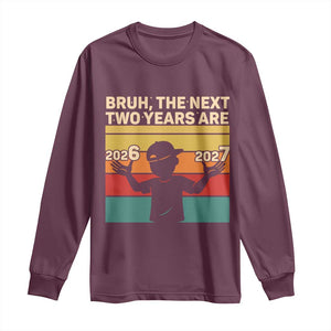 Bruh 67 New Years Eve Party Long Sleeve Shirt Six Seven Boys 67 Meme 6 7 Numbers TS10 Maroon Print Your Wear