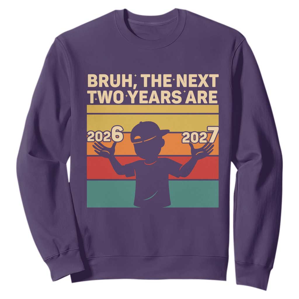 Bruh 67 New Years Eve Party Sweatshirt Six Seven Boys 67 Meme 6 7 Numbers TS10 Purple Print Your Wear
