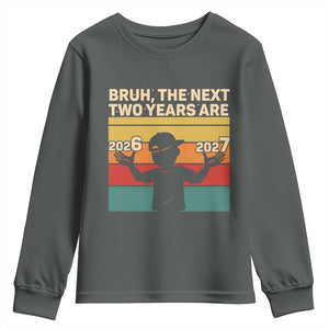 Bruh 67 New Years Eve Party Youth Sweatshirt Six Seven Boys 67 Meme 6 7 Numbers TS10 Dark Heather Print Your Wear