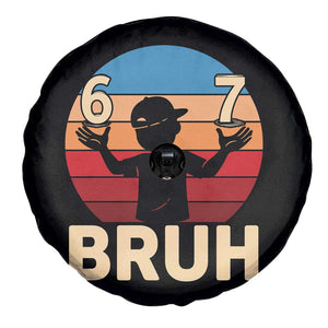 Bruh 67 Meme Spare Tire Cover Funny Six Seven Meme 6 7 Numbers Kid Gen Alpha TS10 Print Your Wear